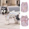 Pet Shirt with Stripes And Plush Bear Button Down Short Sleeve Summer
