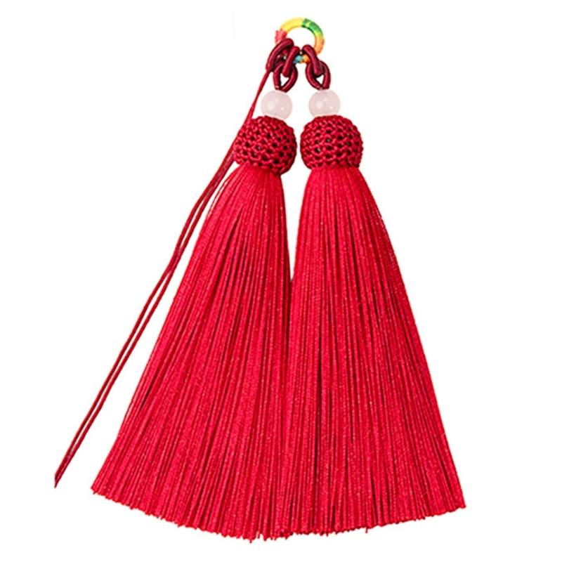 Lightweight Keychain with Double Tassels Multipurpose Vertical Tassels Decoration for Keys Purses Backpacks