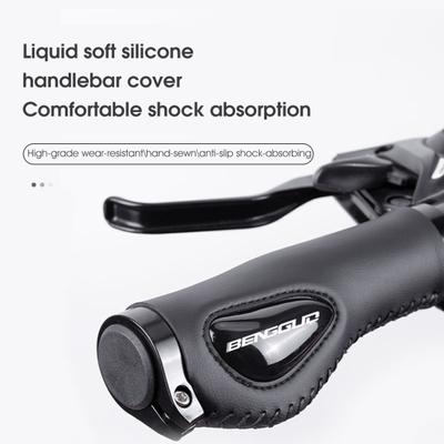 2Pcs Bike Grip Comfortable Shock Absorption Lightweight Dual Lock-on Bike Handle Bar Grip Bike Accessories
