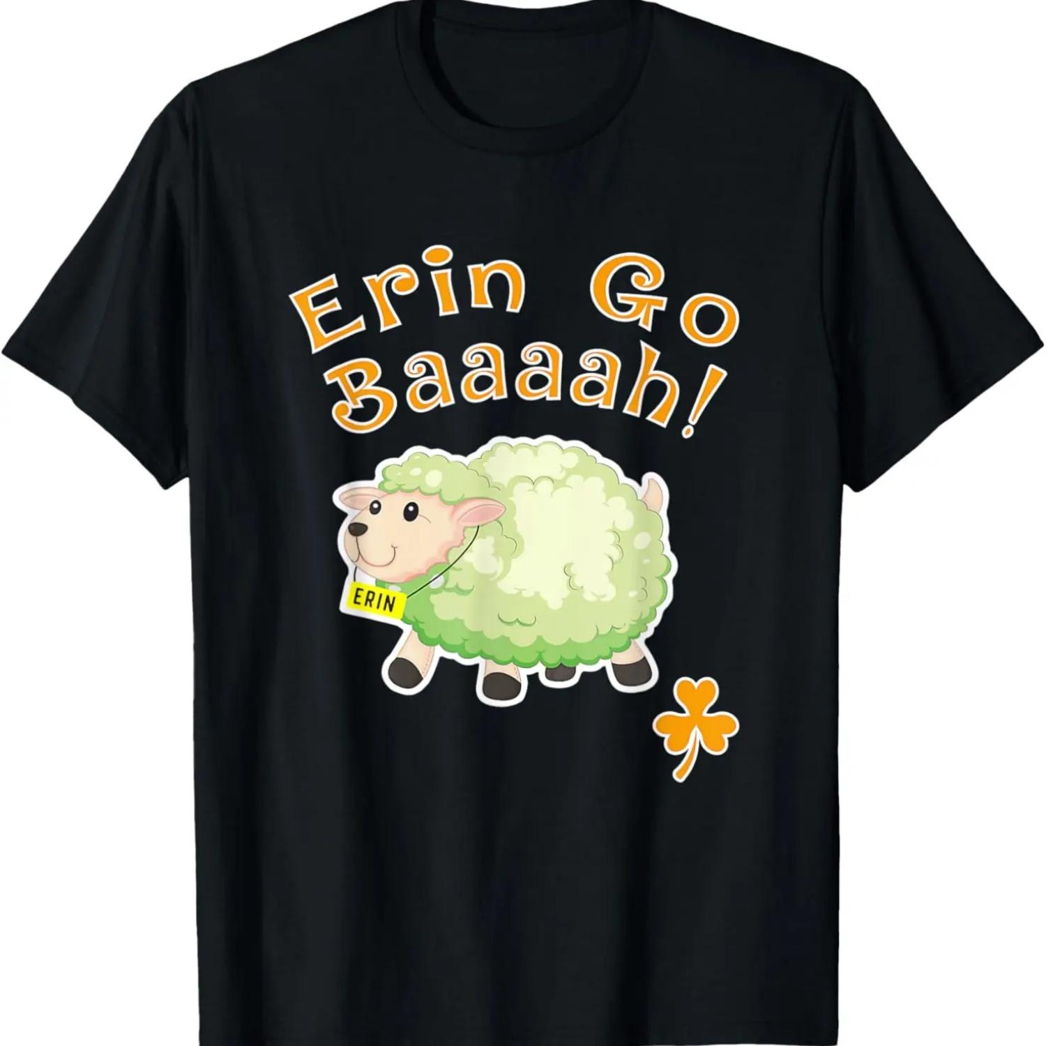 

Funny Erin Go Bragh St Patricks Day Irish Sheep Lamb T-Shirt S чёрный