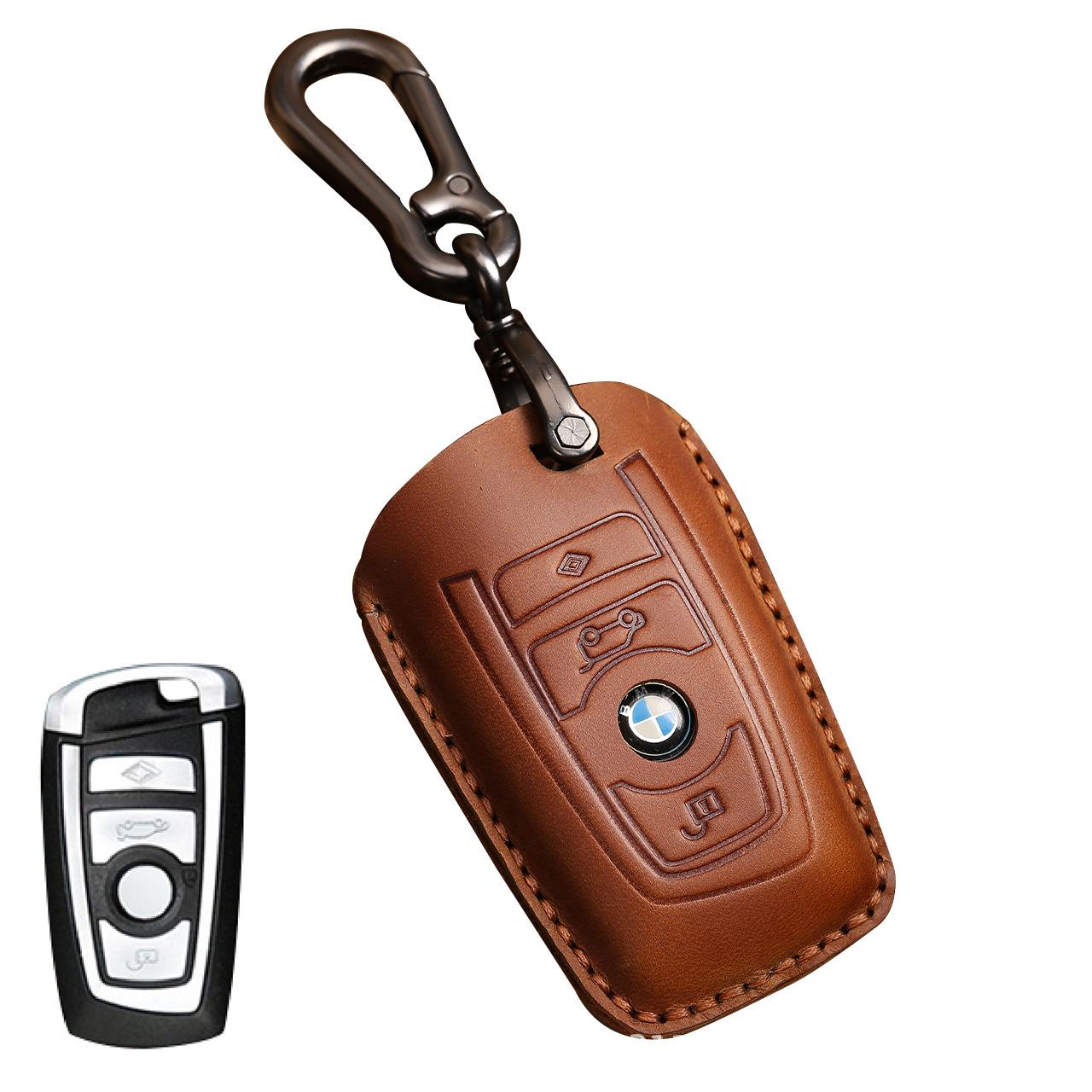 

Сделанный вручную чехол для автомобильного ключа, подходящий для BMW X3 X5 525Li 5 серии, высококачественный чехол для дистанционного ключа 3 key brown