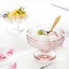 Peach Heart Petal Glass Dessert & Salad Bowl