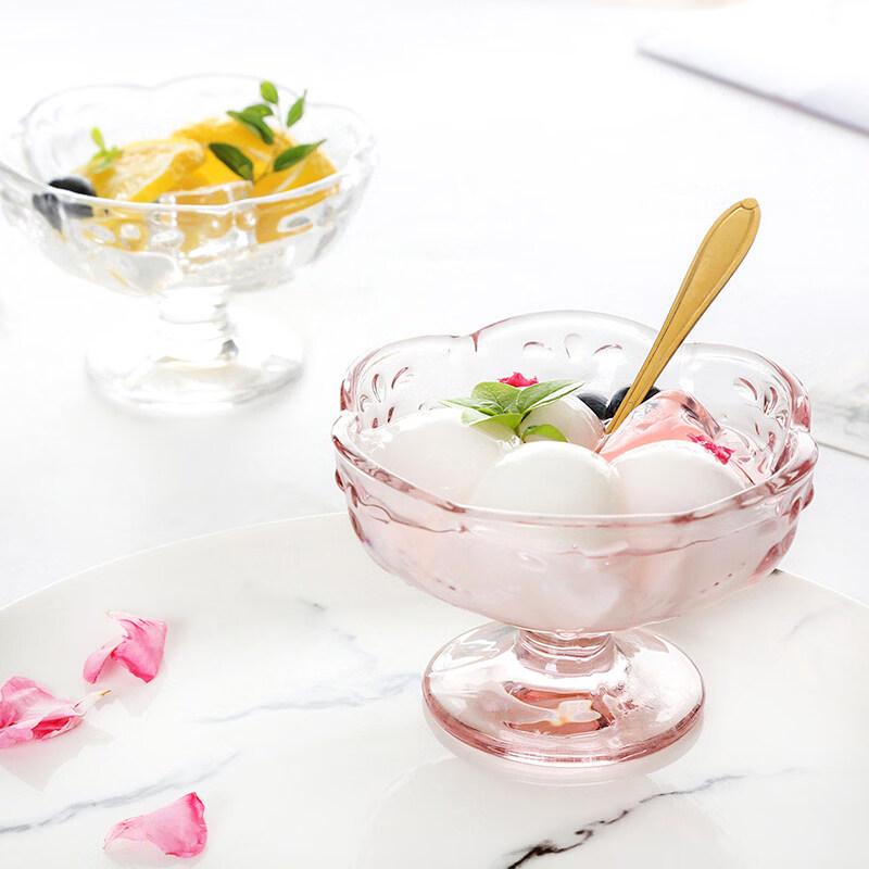 

Peach Heart Petal Glass Dessert & Salad Bowl