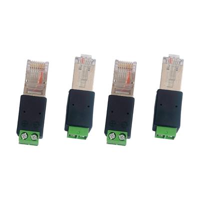 4Pcs RJ45 Screw Terminals Connector RJ45 Male To 485 Connector Splitters Rj45 Male To 485 2Pin Green Terminals Adapters