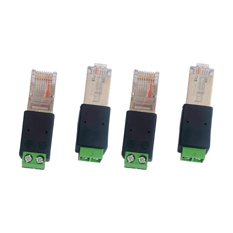 4 шт. Разветвители-конвертеры RJ45 Male на 485 Сетевые разъемы Винтовые клеммы Адаптеры Конвертеры Адаптеры с кристаллическим разъемом 1