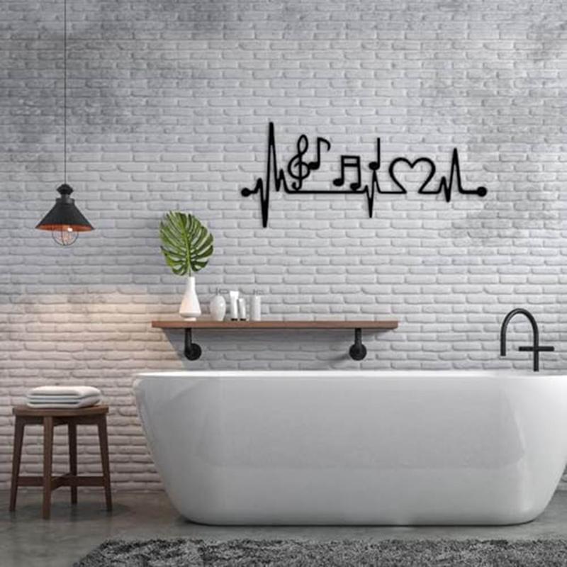 

M-Modern-Metal Wall Decor Music Decoration Ekg Music Wall Art, Wall Hangings, Music Lover Gift чёрный
