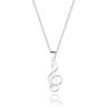 Stainless Steel Musical Notation Shaped Pendant Necklace For Women Men Fashion Classic Silver Color Music Symbol Choker Jewelry