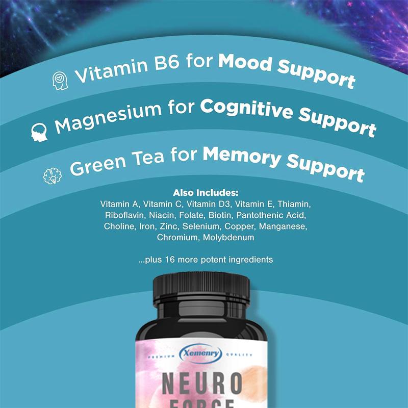 XEMENRY Brain-enhancing Supplements Improve Focus, Memory, and Cognitive Support, Boosting Overall Mental Performance.