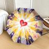 Colorful Butterfly Heart Automatic Opening Folding Umbrella - 8 Bone Iron Frame, Suitable for Fans, Travel, Daily Use, Festive Gift1121001a