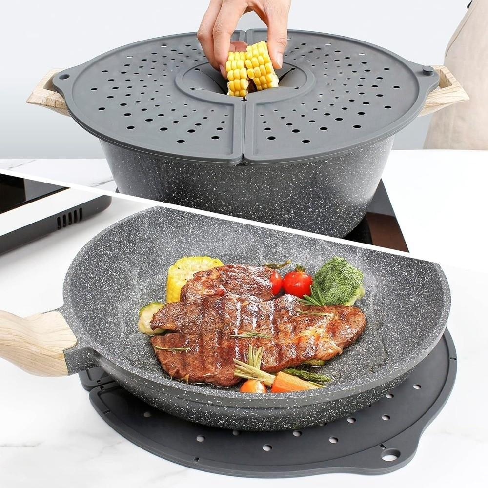 Food Grade Splatter Cover Foldable Silicone Splatter Shield Oil Splatter Guard Cutlet Cooking