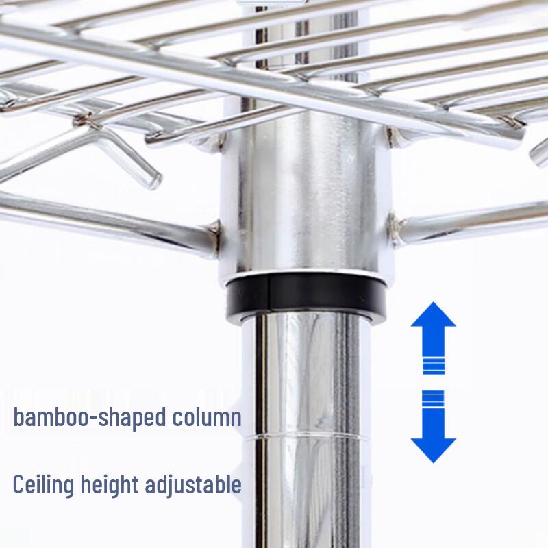 Adjustable 4-Tier Carbon Steel Kitchen Storage Rack with Baskets