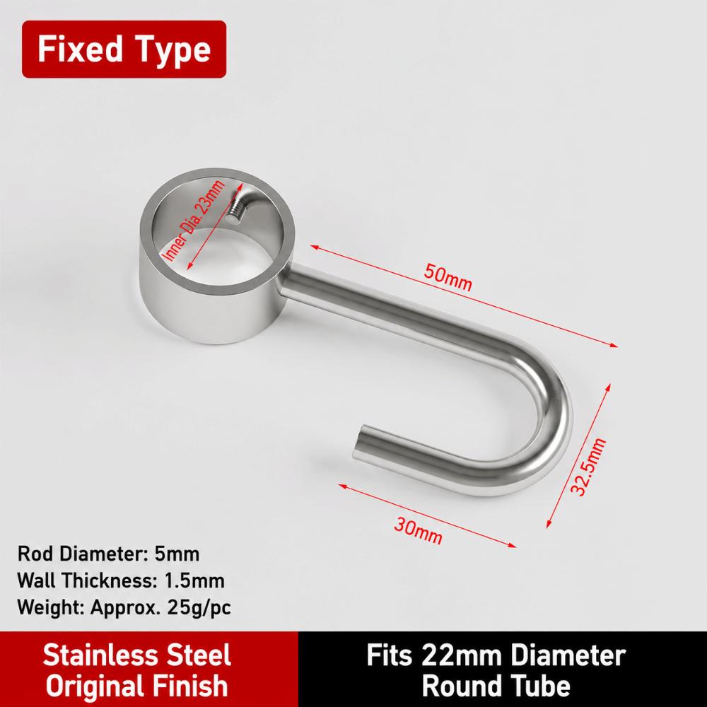 4pcs Rod Mount Pipe Hook Hanger Stainless Steel Tube Rod Hook Durable Hanging Pipe Hook  Home