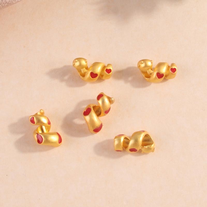 

Подвеска в виде капли масла из матового золотого сплава на год Змеи - детские самодельные бусины-разделители для изготовления ювелирных изделий