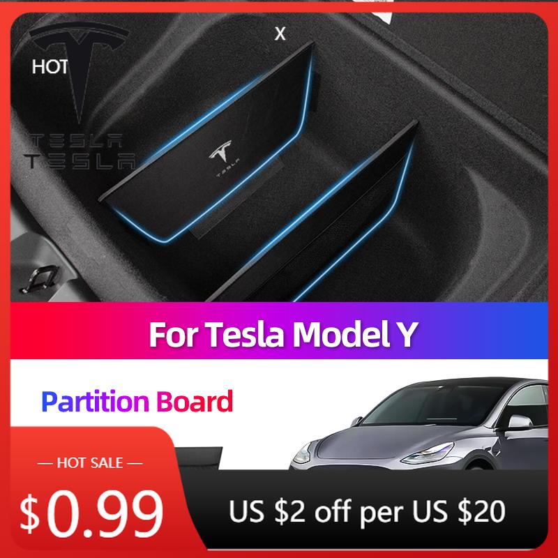 Car Sticker For Tesla Model Y 2020-2024 Trunk Lower Storage Accessories Box Partition Storage Partition Storage Box Partition Ca