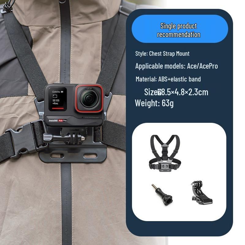 Insta360 AcePro2 Camera Accessories: Riding Headband, Chest Strap, Backpack Clip, Motorcycle Mount