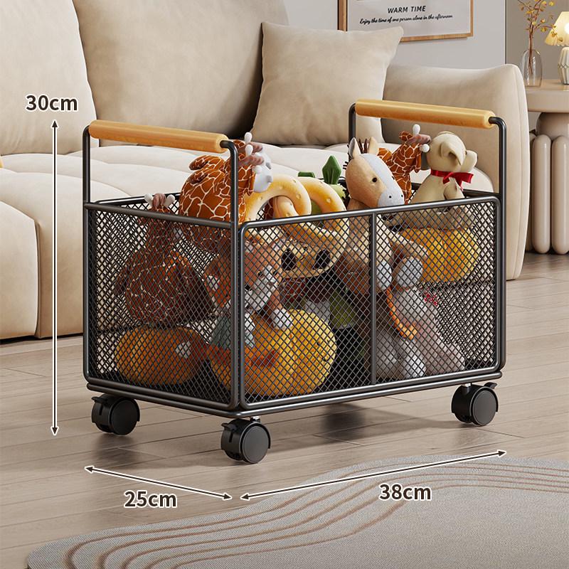 Large Plush Toy Storage Basket with Handles for Children's Dolls