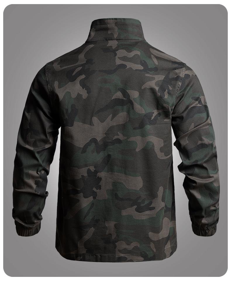 Men's Camouflage Workwear Set: Elastic, Anti-Scald, Wear-Resistant for Spring/Autumn - Ideal for Auto Repair & Welding.