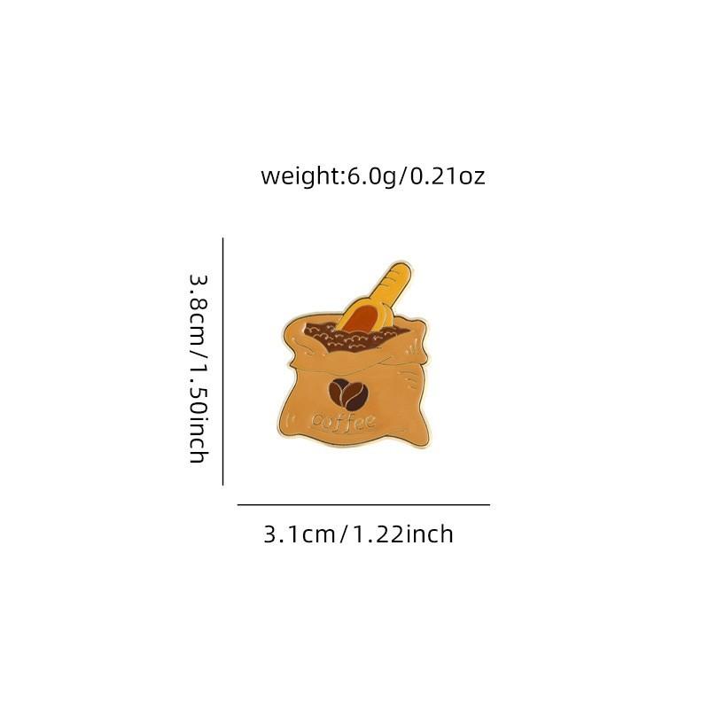 New coffee series brooch cute cartoon metal badge bag clothes decoration pin accessories