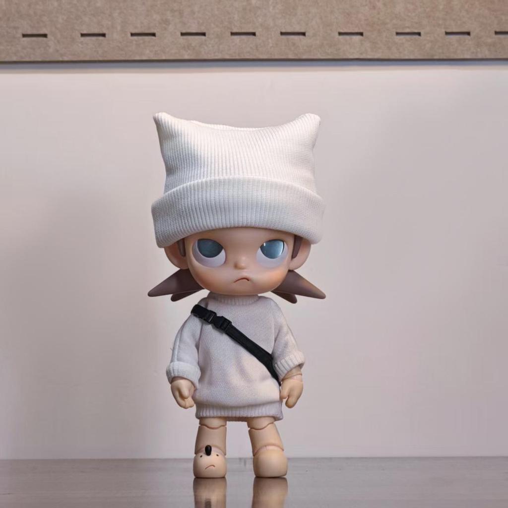 Zsiga Gazi Doll Clothes: Casual Ribbed Hoodie, Hat, BJD Doll Shoes, Dress-Up Set