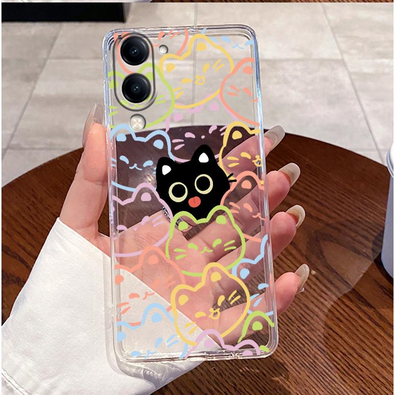 For Vivo Y04s Case Clear Luxury Cute Love Heart Rabbit Funny Pattern TPU Soft Silicone Phone Case For VivoY04s Y 04s Back Cover