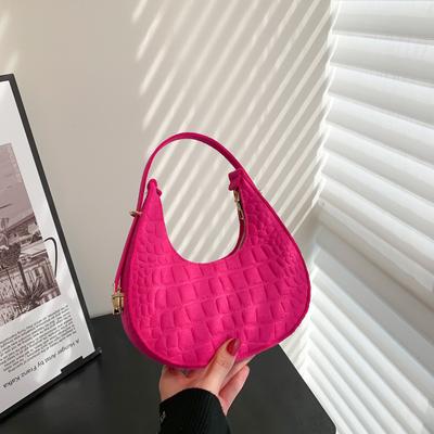 Sac tendance pour femme couleur unie tempérament hiver nouveau motif pierre sac d'aisselle sac à bandoulière décontracté