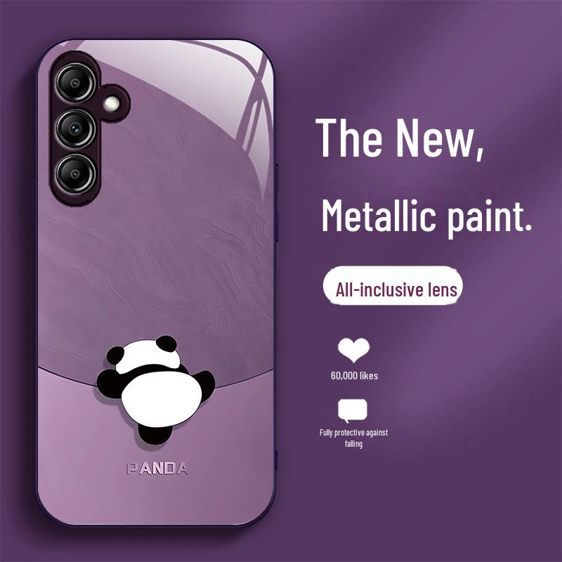 

Защитный корпус из жидкого стекла с милым дизайном в виде карабкающейся панды для Samsung A73, A20s, A51, A32, S21FE — устойчивый к падениям и универсальный объектив. A22 4G