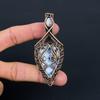 Dendrite Opal, Moonstone Gemstone Pure Copper Wire Wrapped Designer Handmade Pendant Jewelry For Her