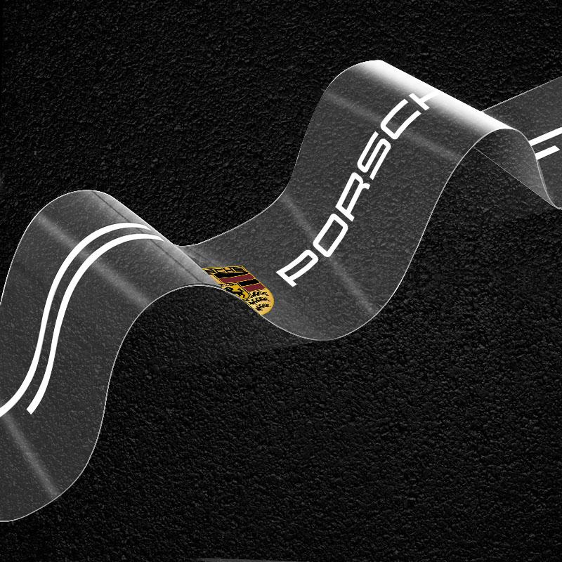 1ks Průhledná ochranná nálepka na znak kufru auta Příslušenství pro Porsche Boxster Cayenne Panamera Macan Cayman 911 918 996 917 991