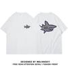 Women's Summer Shark Print Loose Fit Pure Cotton Half Sleeve T-shirt