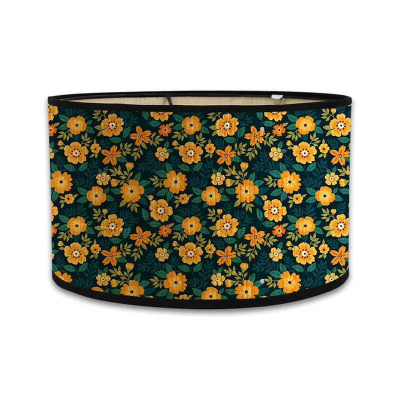 Japanischer Retro-Stil Bambus Lampenschirm Moderner Schlichter Blumenmuster Lampenschirm Ferienhaus Kronleuchter Lichtabdeckung Wandlampenschirm