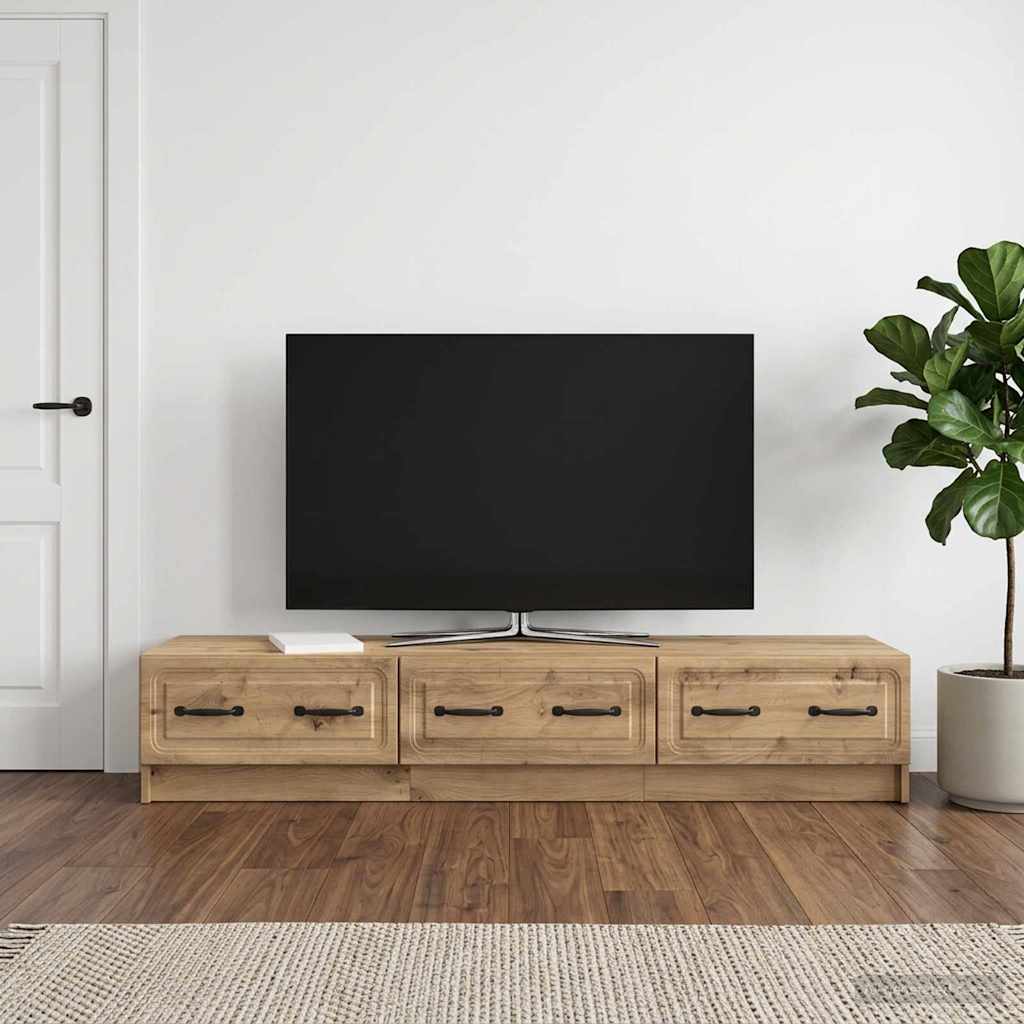 TV Cabinet Artisan Oak Finish 147 x 34.5 x 27 cm Engineered Wood