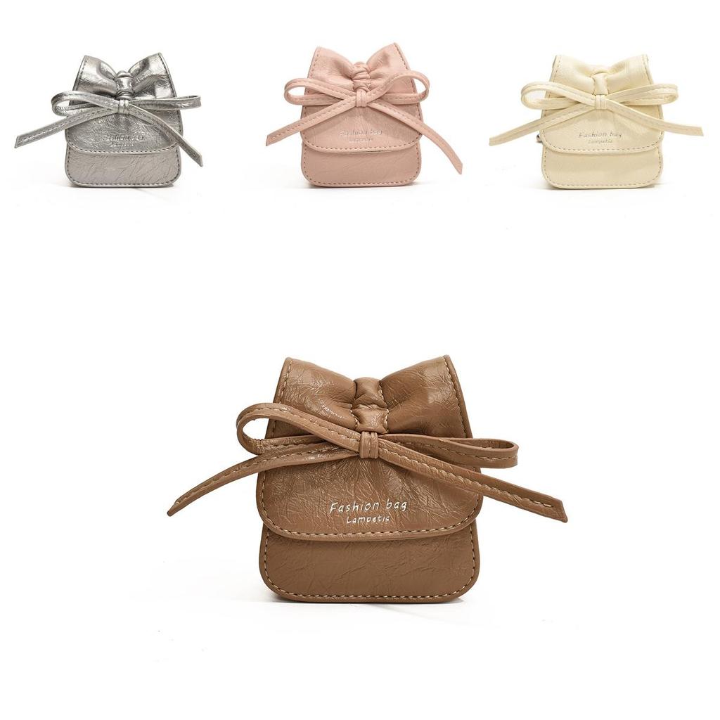 Girls Cartoon Butterfly Knot Pu Children Crossbody Shoulder Bag For Daily Use
