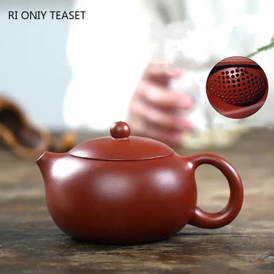 250ml Yixing Handgefertigte Lila Ton Teekannen Xishi Teekanne Kugel Loch Filter Kanne Authentisches Chinesisches Zisha Teegeschirr Dahongpao
