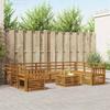 Garden Furniture Set 10 Pcs Natural Solid Acacia Wood