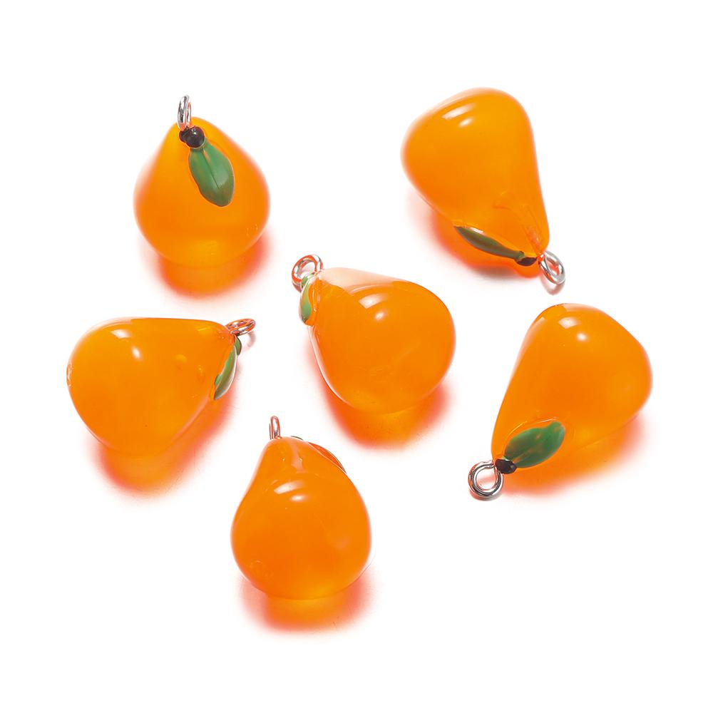 10Pcs 15x24mm Jelly Colored 3D Pear Resin Charms Pendants for Earrings Necklace Keychain Charms DIY Jewelry Making Accessories