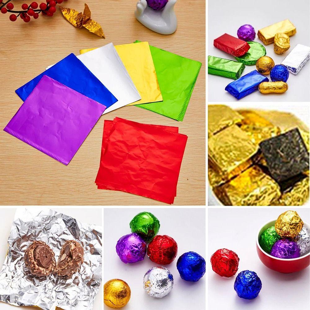 Square Aluminum Foil Paper 9 Colors Candy Wrapping Paper New Foil Sheets