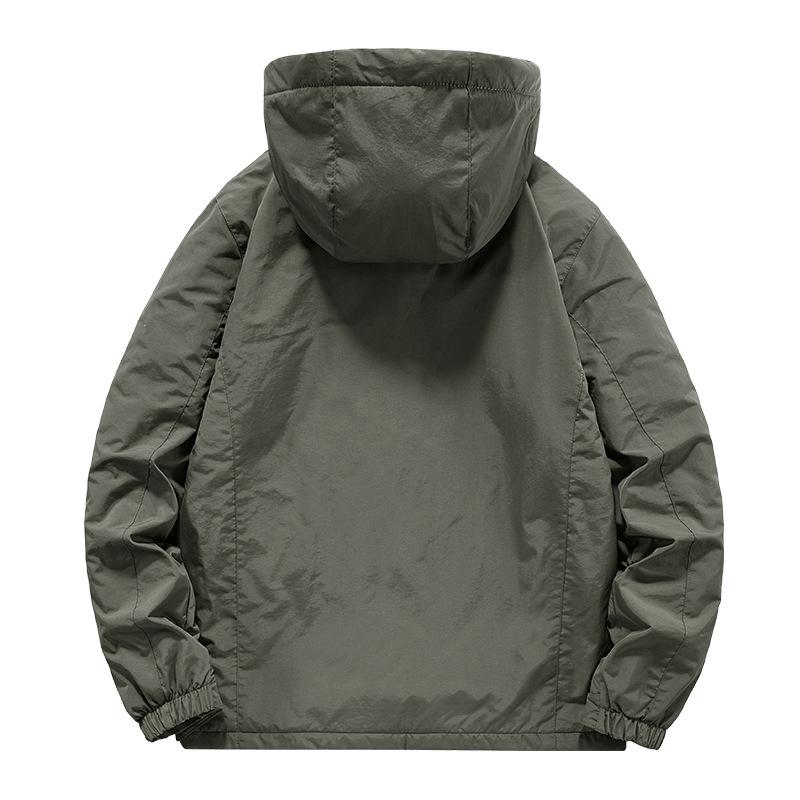 Men's Plus Velvet Thickened Windproof Jacket with Detachable Hood - Autumn Winter Outdoor Casual Versatile Outerwear