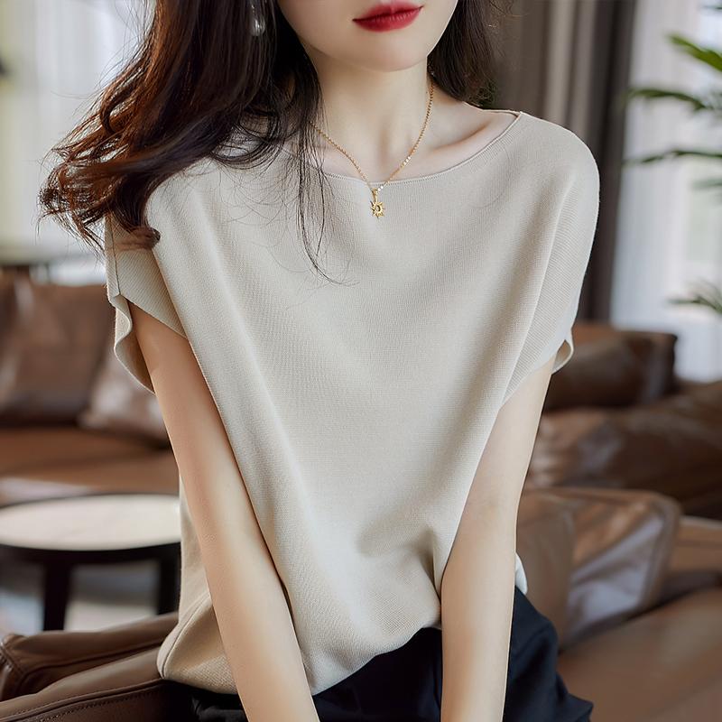 Fashion Summer Short Sleeve Knitted Sweaters Pullovers Women Tops O-Neck Knitted Women Sweater JJ25