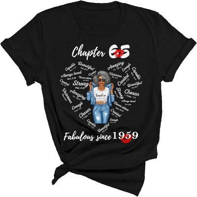 Personalisierte 65 Jahre Geburtstagsgeschenkideen Damen 65. Geburtstag T-Shirt Design Lustige 65 Geburtstagsmottos Multi