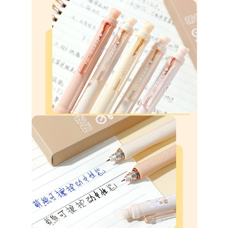 5Pcs Erasable Gel Pen Retractable Gel Pen 0.5mm Smooth To Write Quick Drying for Adult Student Writing Journaling