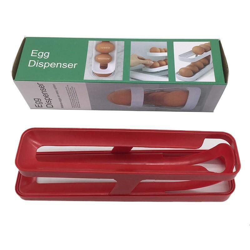 2023 neue Kühlschrank Ei Roll Lagerung Rack Ei Lagerung Halter Rolldown Ei Spender Kühlschrank Lagerung Box
