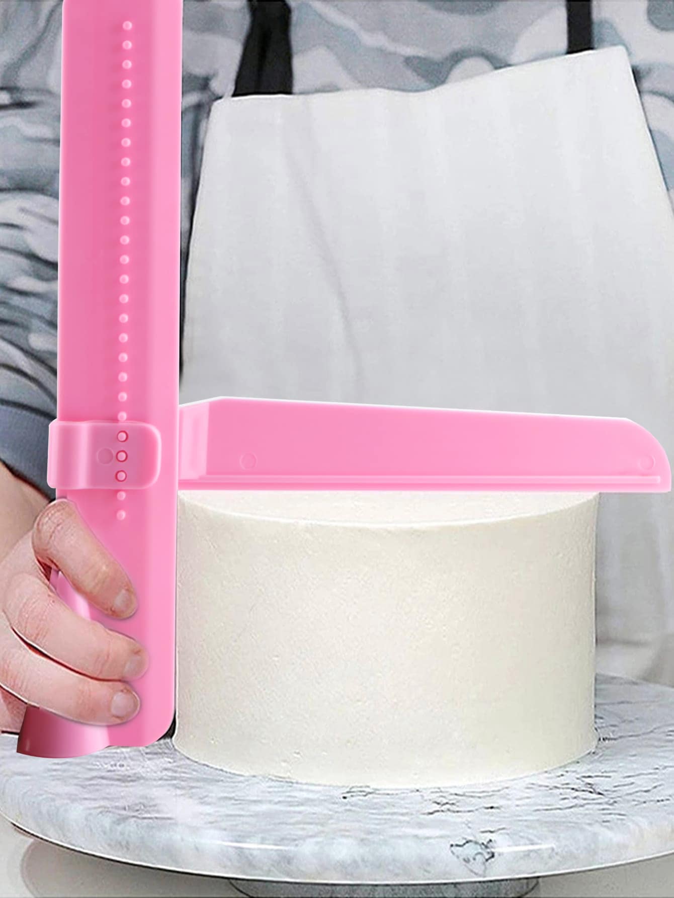 

1pc DIY Adjustable Screed Cake Scraper Fondant Spatula, Cream Edge Smoother Decorating Tools Bakeware Kitchen Baking Accessories one-size розовый