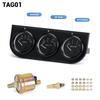 52mm Triple Kit Oil Temp Gauge + Water Temp Gauge + Oil Pressure Gauge With Sensor 3in1 Car Meter PQY-TAG01/02/03