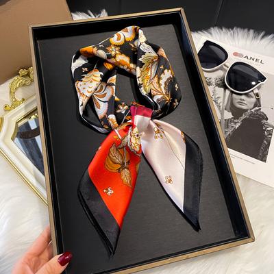 Luxury Silk Shawl Square Scarf For Women Satin Hijab Fashion Wraps Neckerchief Female Hair Bands Ribbon Headband Bandana