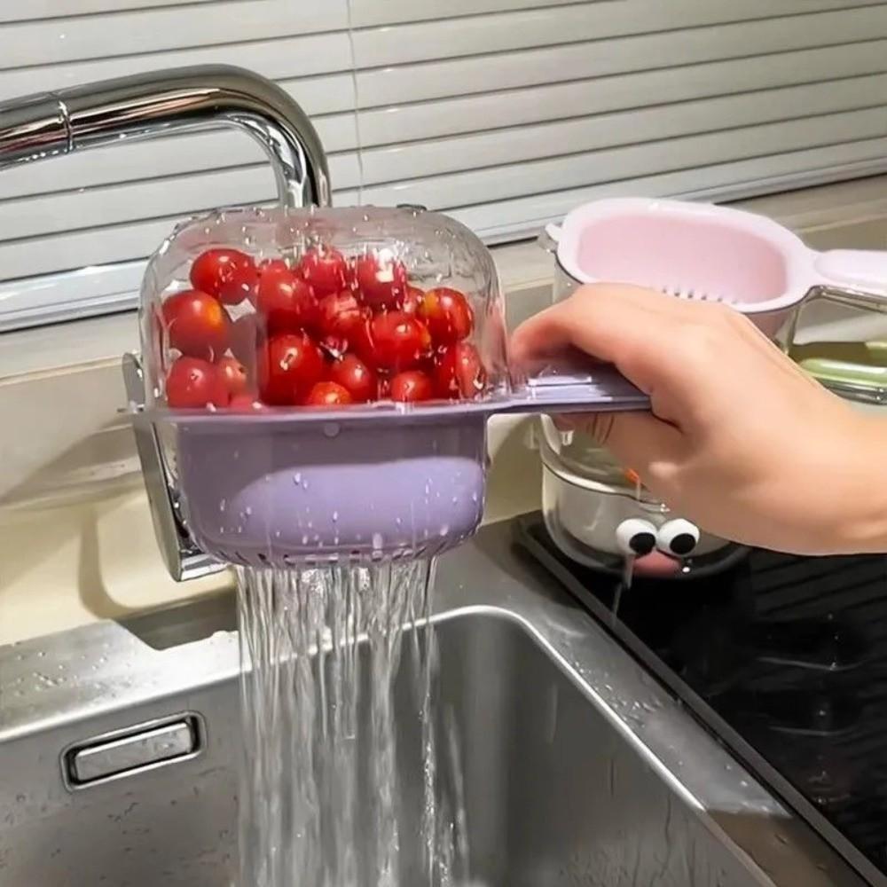 with handle Kitchen Sink Drain Basket Multifunctional Draining Bowl for Household