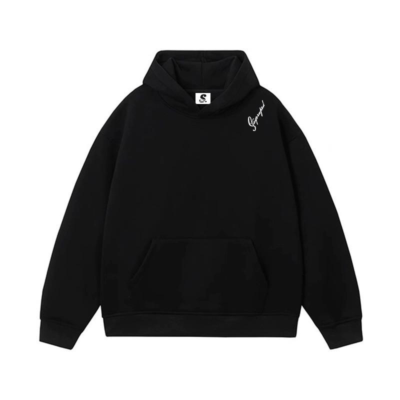 Unisex Embroidered National Trend One-Shoulder Hoodie - Autumn/Winter Loose Fit, Versatile Casual Top