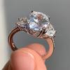 New Fancy Oval Cubic Zirconia Design Rings Women's Engagement Wedding Accessories Delicate Female Accessories Trendy Jewelry
