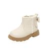 Girls Princess Boots Back Bows Kids Ankle Boots Side Zipper 2025 Autumn Winter New Children Short Boots Soild Color Soft Bottom