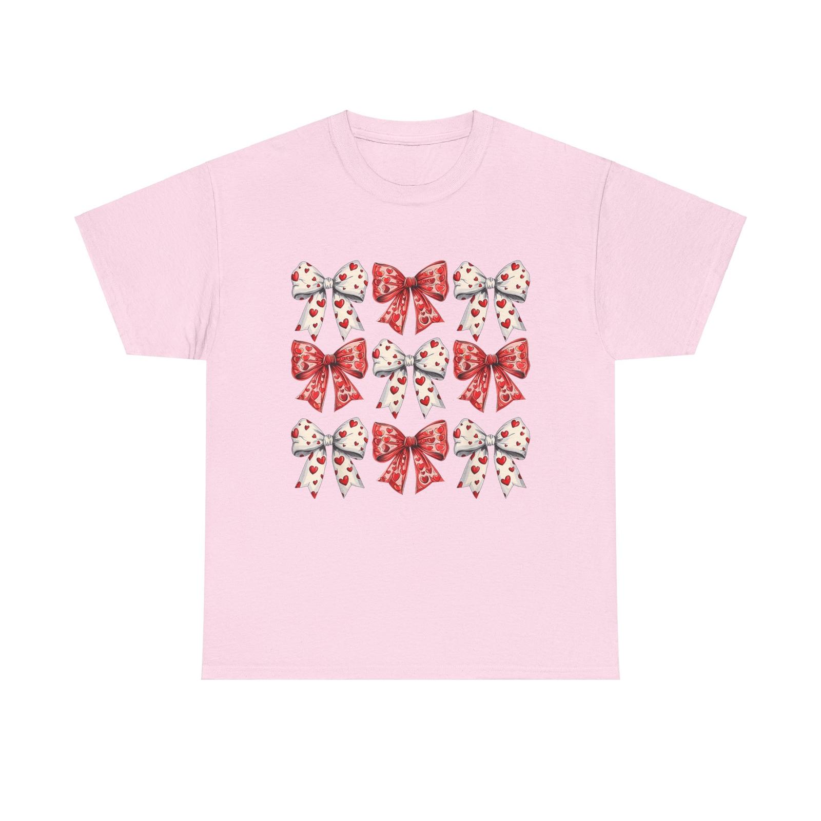 Retro Valentine s day Heart Coquette Bow T-Shirt S