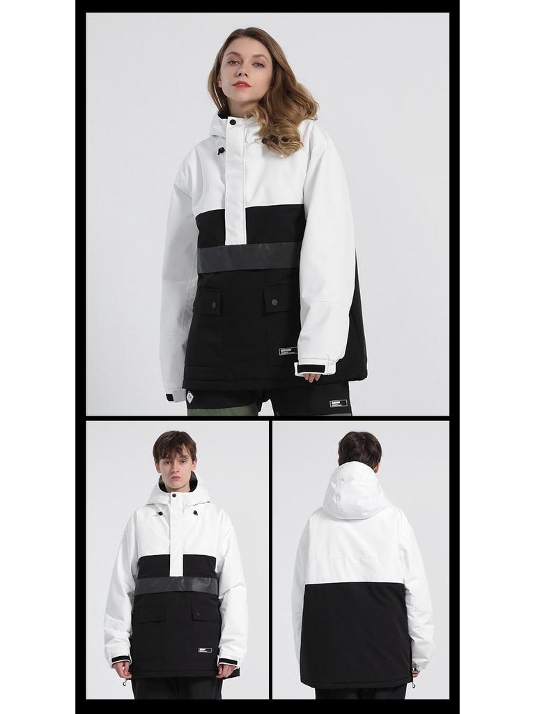 Reflective Women's Ski Suit: Warm, Waterproof, and Colorblock Design with Night Light Hoodie